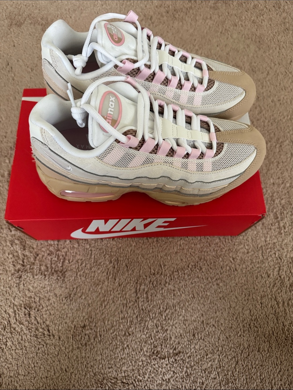 Nike Women’s Sneakers White Pink Tan Accents - Picture 3 of 10